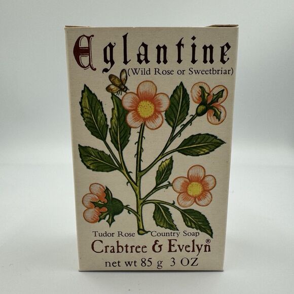CRABTREE & EVELYN Soap Eglantine WILD ROSE OR SWEETBRIAR Vintage - Picture 1 of 3
